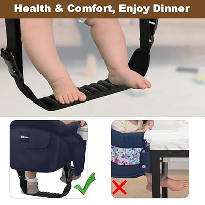 Beautyflier Baby Footrest Compatible with Inglesina Fast Table Chair, Adjustable Foot Rest for Baby Hook-On Fast Table Chair, Toddler Foot Rest for Travel - Black