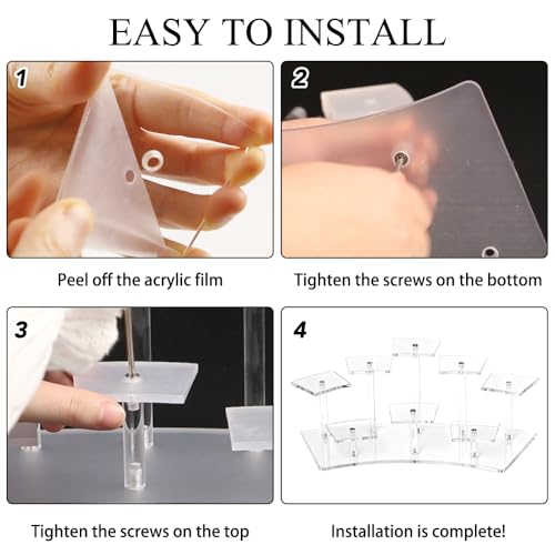 Bofanze Transparent Acryl Riser Regal acryl Display Ständer Gestuftes Riser Parfümregal Mehrschichtiger Transparente Multi-Layer Display Riser Stand Acryl für Actionfiguren kleiner Schmuck Mini-Parfüm