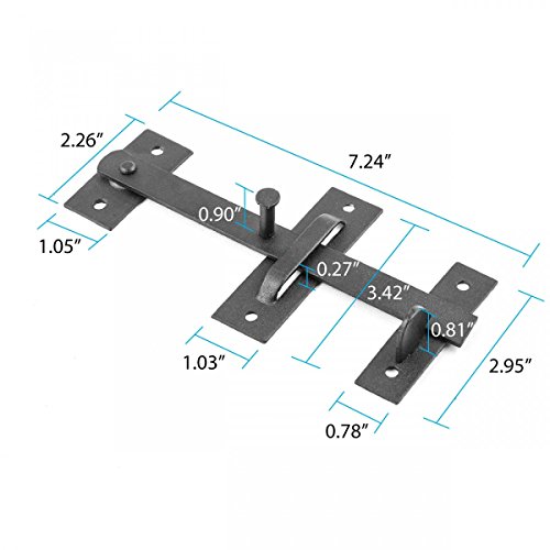 Renovators Supply Manufacturing Gate Latch Lock 8 In. Black Wrought Thumb Latch For Cabinet Doors And Gates With Mounting Hardware #TOP5