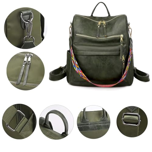 Image of Women's Fashion Backpack Purse for Women Leather Multipurpose Design Ladies Shoulder Bag Travel bag Satchel Handbags