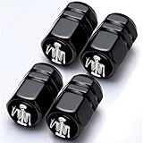 Tire Valve Stem Caps Skeleton Skull Car Accessories 4-Pack-Aluminum Alloy Rust-Proof Universal Dust Covers Tire Air Cap for Car, SUV, Bike, Motorcycle,Skull Gifts Terror Decoration