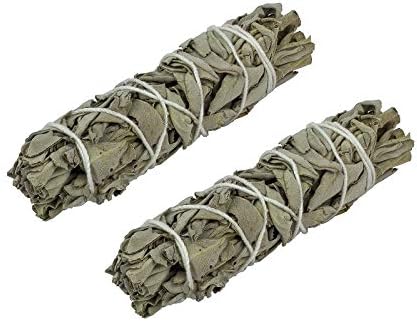 OrganicMe California White Sage Bundle (Pack of 2): 4" - 4.5", fresh incense from California