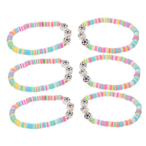 LIGIGWASH 6 Pulseras De Elementos De Fútbol Pulseras De Fútbol Al Por Mayor