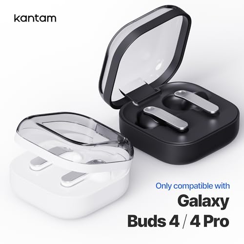 KANTAM for Galaxy Buds 4 Pro Case & Buds 4 Cover, Secure Lock Case for Samsung Galaxy Buds 4 Pro 2026, Dual Layer TPU PC Shockproof Bumper, with Cleaner Kit & Keychain for Men Women Kids (White) by KANTAM - Used condition - Image 2