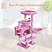 KIYUMI Cat Tree Cat Tower Condo with Sisal Scratching Post for Indoor Cats Cat Tree Cat Furniture with Hammock Perch and Kitten Ball Toys, Multi-Level Pet Activity Center Pink