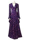 EBOBO The Red Woman Melisandre Cosplay Costume Dress, Medieval Purple Tummy Control Dress for Halloween (Purple, L)