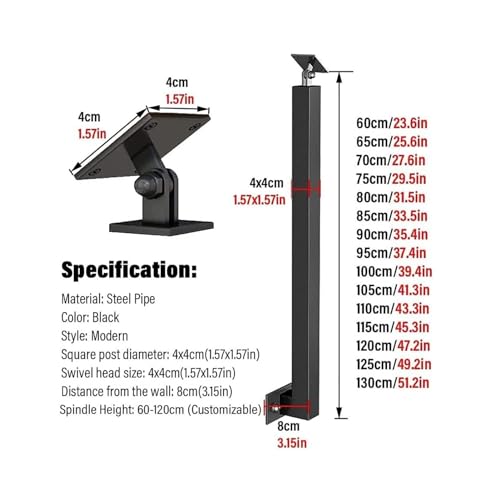 Garde-corps en métal noir avec support orientable haute précision - 3