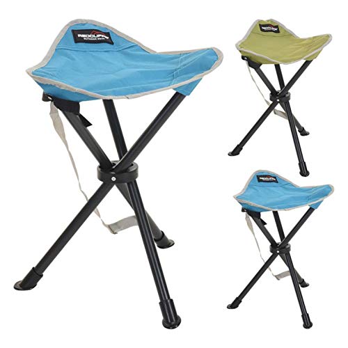 Redcliffs Klapphocker, tragbar, Mini-Stativ, 3 Beine, Stahl, Camping, Picknick, mit Tasche, blau