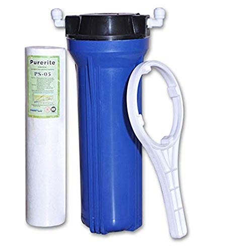 KRPLUS Heavy Pre Filter Jumbo Housing With PP Spun Filter & Wrench/Spanner Key, 1/2" Inlet/Outlet Suitable For All RO,UV & Under-Sink Water Purifier, 10-Inch (Blue)-image-6