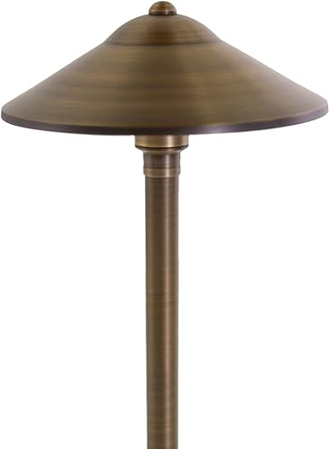 VOLT Paquete de 15 luces de camino de latón fundido de 12 V (pantalla de 9 pulgadas, 25 pulgadas de alto) para iluminación de paisaje de bajo