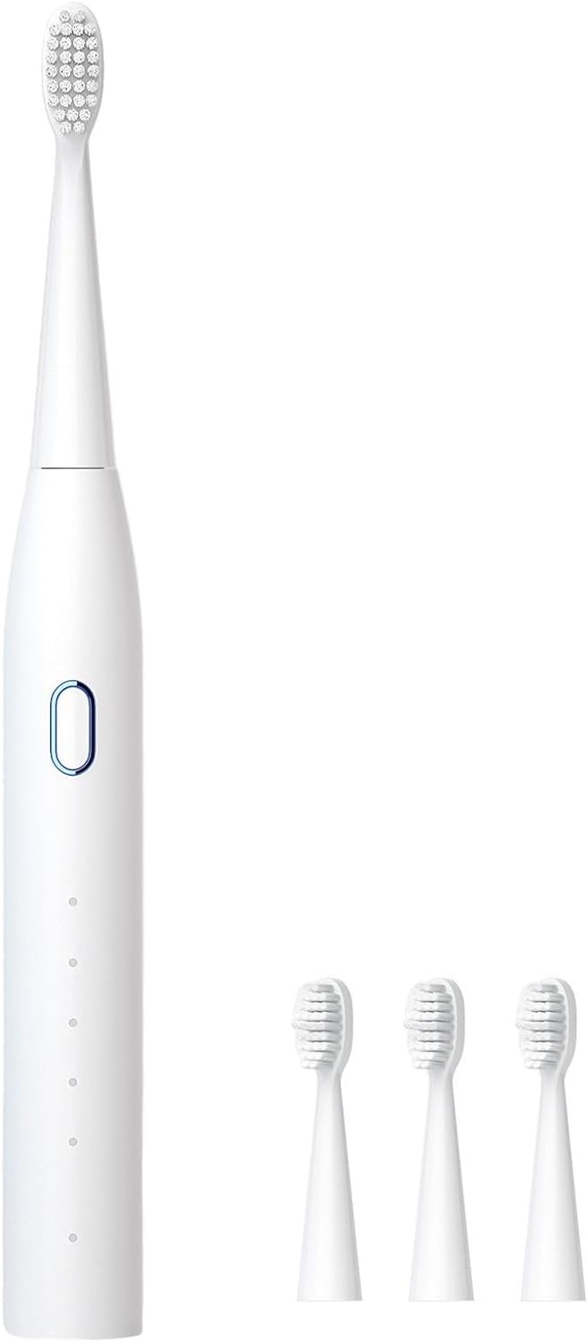 USB Rechargeble Electric Toothbrushes for Adults with 4 Heads Electric Toothbrush with 5 Modes and 2 Minute Smart