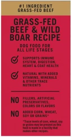 Pure Balance Grain-Free Beef & Wild Boar Dry Dog Food 4 lbs