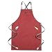URNOFHW Las Mujeres Forman Cocina Barbacoa cocción Uniforme Delantal Unisex Restaurante Dril de algodón sin Mangas Trabajo Delantales Babero (Color : Orange, Size : OneSize)