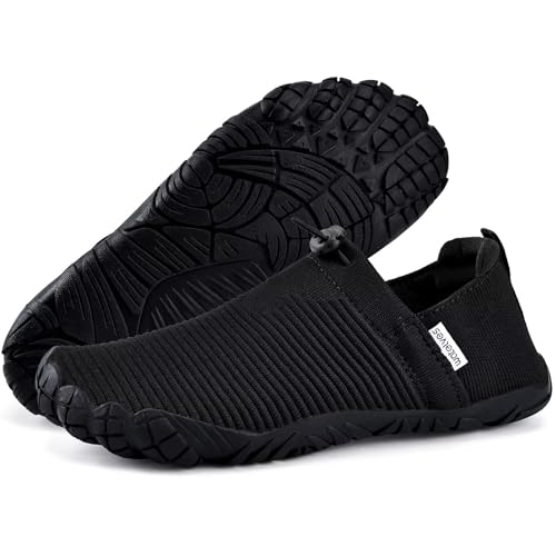 Image of WateLves Water Shoes Womens Mens - Comfortable Lightweight Striped Pattern Barefoot Shoes for Beach Swim Pool Yoga Boating Water Aerobics