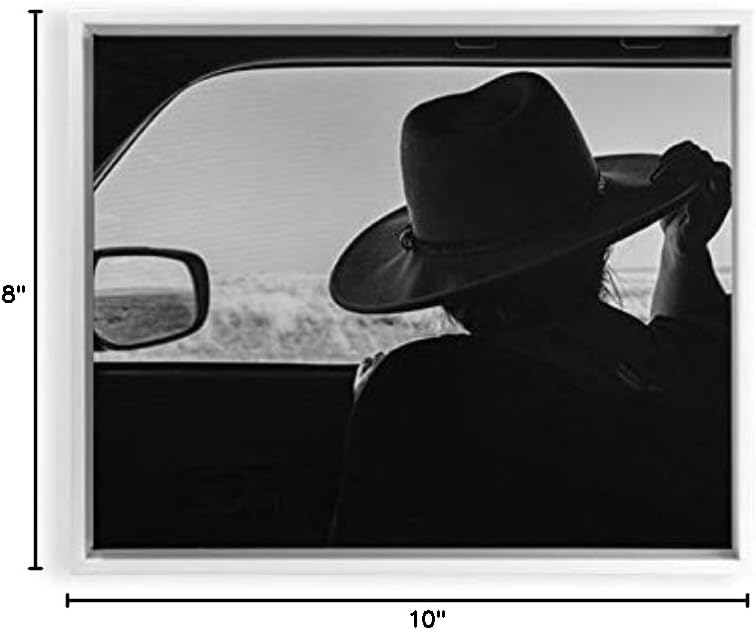 Deny Designs Bethany Young West Texas Explorer White Framed Art Canvas, 8" x 10", Black