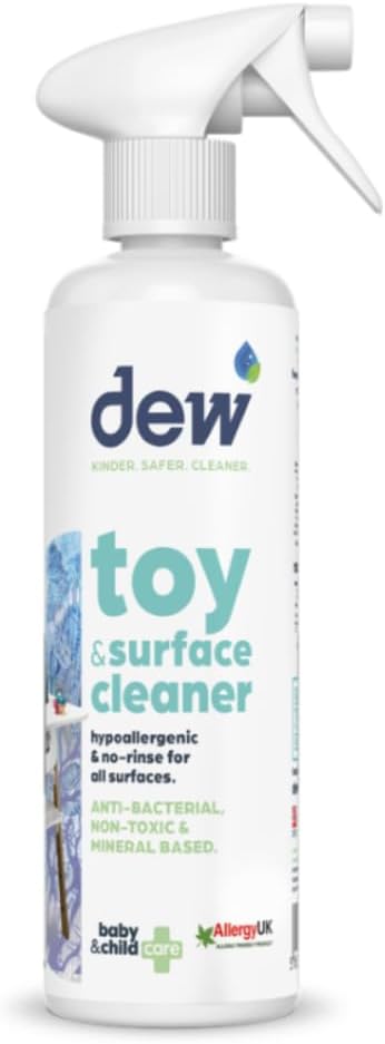 Dew Toy Cleaner & Surface Antibacterial Spray 500ml | 100% Natural Baby & Adult Safe Hypochlorous Acid Sanitiser Spray | Kills 99.995% Germs | Safe if ingested | Bleach & Alcohol Free Cleaner Spray