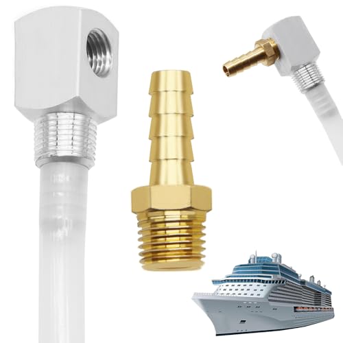 Image of Universal (2 values can choose) Marine Fuel Tank Pickup Tube with Straine, 7-0948 Fuel Withdrawal Standard Boat Gas Tank Tube with Brass Barb Connector