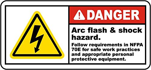 Danger Arc Flash & Shock Hazard Label | Foam Board Fixed on Waterproof Sticker with double sided Tape