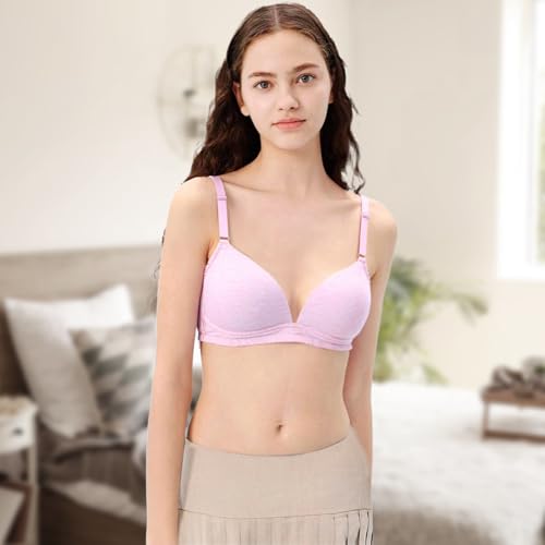 Phennie's Girls Training Bras Teens Bras for Kids 8-10,10-12,12-14,14-16 Years Soft Cotton Wireless Light Padded Bralette4