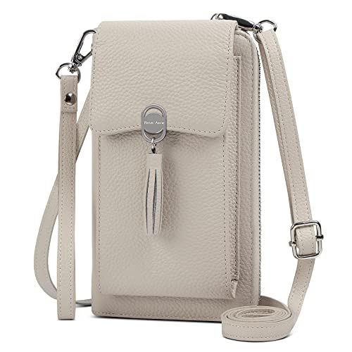 Small Genuine Leather Crossbody Bag for Women Rfid Blocking Cell Phone Wallet Purse Handbag with Card Slots