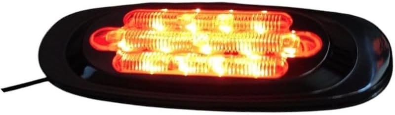 Mxma LED Red Clear Oval Marker Clearance Light Stainless Steel Trim Trailer M72270RCL-KIT 12Volt