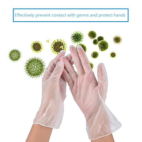 100pcs Vinyl Gloves Disposable PVC Gloves, L Size