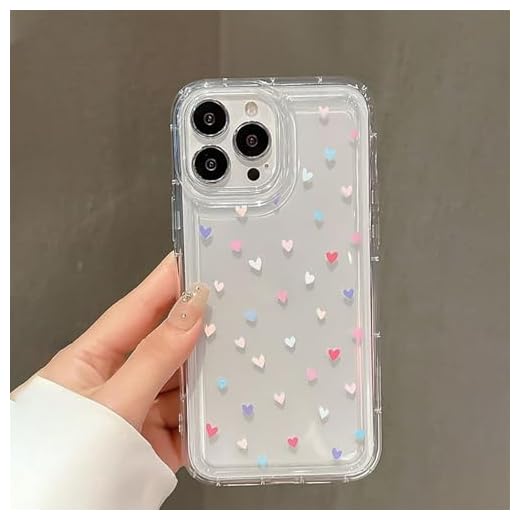 Compatible for iPhone 13 Pro Max Case Cute Clear for Women Colorful Love Heart Pattern Ultra Slim with Bumper Protector Soft TPU Anti-Yellow Protective Covefor iPhone 13 Pro Max-Colorful Heart