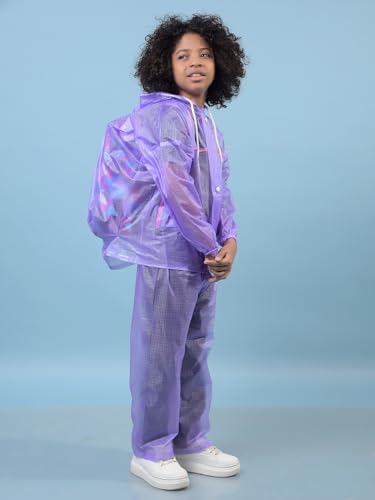 Image of Dollar Kids Waterproof PVC Raincoat Jacket & Pant Set | Zipper & Button Closure | Adjustable Hood & Pocket | Lightweight Full Body Rainwear Suit for Boys & Girls