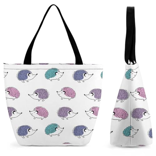 Sac de shopping hérisson coloré de voyage - Cabas bandoulière idéal pour les vacances
