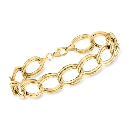 Ross-Simons 14kt Yellow Gold Double-Oval Link Bracelet - Main Image