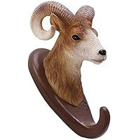 Wall Hook Animal Head Resin Coat Hook Decorative Hook Head Wall Hooks Holder Black for Coat and Clothes, Wall/Hallway/Living Room/Office Hook - Goat