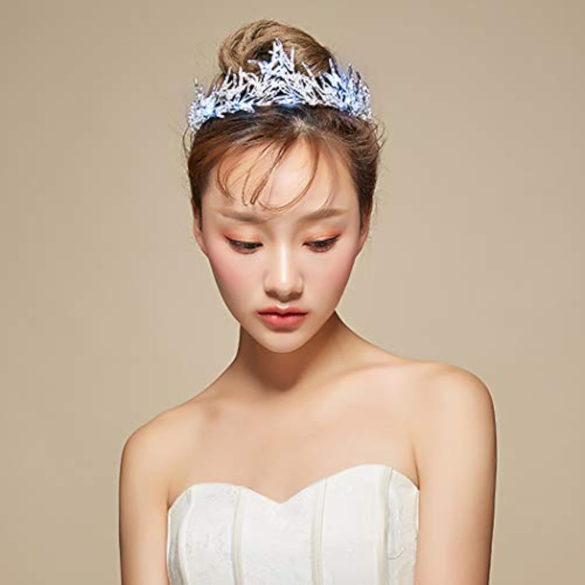 Bridal Silver Artificial Pearl LED Wedding Headpiece for Women