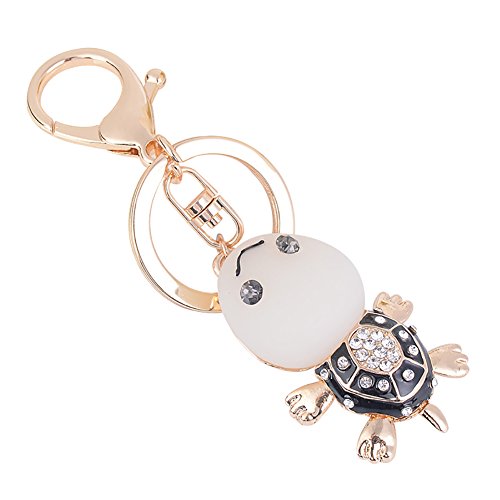 Preisvergleich Produktbild Bangle009 Big Förderung Cute Schildkröte Strass Schlüsselanhänger Frauen Rucksack Charm Auto Schlüssel Halter Ring Geschenk Schwarz