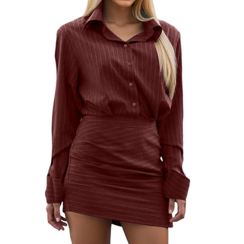 Chemise à manches longues avec jupe en coton pour femme combinaison légère couleur unie