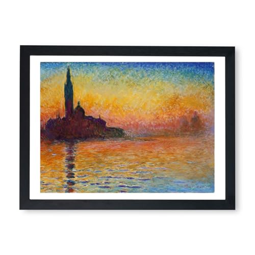 Claude Monet Coucher de soleil à Venise affiche encadrée pour une ambiance poétique unique