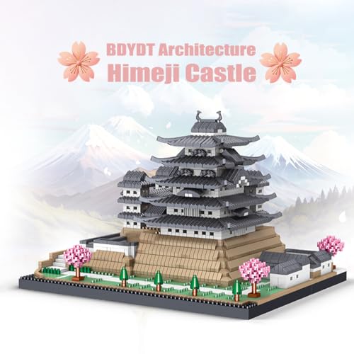 Architecture Himeji Castle Micro Building Blocks Set (3037PCS) Build and Display This Famous Japanese Buildings Model- Fun Gift for Kid and Adult
