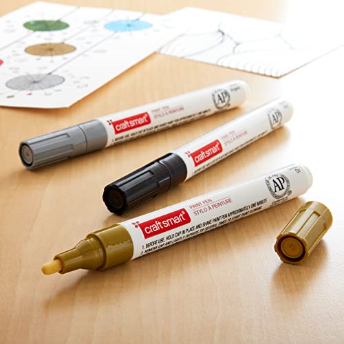 Black, Silver, Gold Broad Line Paint Pen Set by Craft Smart® 3ct