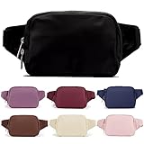 BOWNDY Waist Pack for Running Fanny Pack for Women Men,Crossbody Lulu Waist Pack Lemen Bag with Adjustable Strap, Everywhere Belt Bag for Travel Outdoors Running Hiking(Black-1)