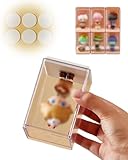 Acryl Vitrine 6er Set Kleine Rechteckige Vitrinen mit Klebefläche, Stapelbare Acryl-Aufbewahrungsboxen für Figuren und Puppen, Staubschutz für Schmuck ohne Montage(Pink)