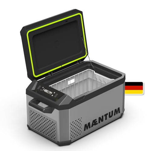 MAENTUM by Plug IN Festivals - Elektrische Kühlbox - Kompressor Kühlbox 12V 230V USB & App-Steuerung - leise <45 dB - bis -20 Grad - Icecube X Gefrierbox für Auto Camping & Festivals (25 Liter)