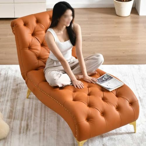 Image of Lazy Couch and Reclining Sofa /Recliner Chaise Longue /Fabric recliners /for Bedroom /Living Room /Office Reception Recliner Lounge Sofa and Armchair (Brown Letherette)