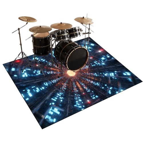 Alfombra para Bateria Acustica, Alfombrillas Insonorizada Antideslizantes para Caja Baterías Acústico Tambor y Instrumentos Musicales, Alfombra Bateria Electronica, Alfombra de Tambor 120 x 80 cm