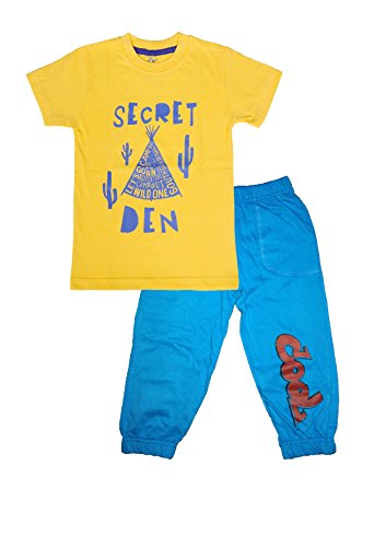 Image of T2F Boys' T-Shirt and Pyjama Set (Blue and Yellow)
