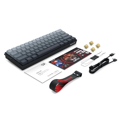 Image of Redragon K617 HE Rapid Trigger Gaming Keyboard, 60% 61 Keys Wired Mechanical Keyboard w /Adjustable Hyper-Fast Actuation, Dedicated Hall Effect Magnetic Switch, PBT Gradient Keycap Strap Version