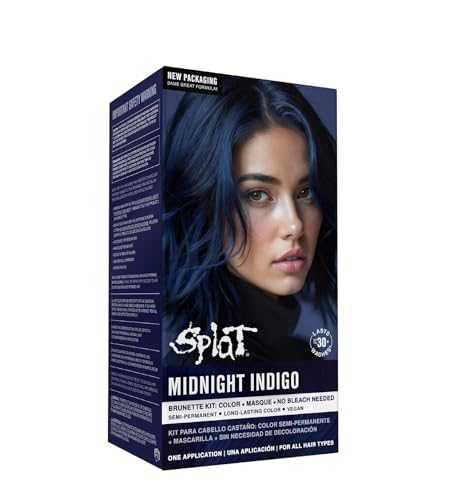 Splat Midnight Indigo Vegan and Cruelty-Free Semi-Permanent Hair Color Dye, 6 Fl Oz