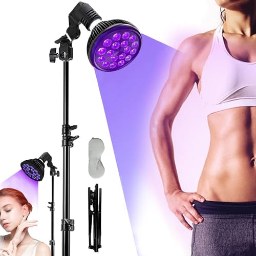 Lampa podłogowa LED UV do pielęgnacji skóry - regulowana wysokość z maską na oczy do pielęgnacji całego ciała i twarzy