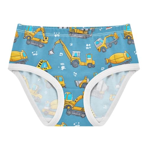 Wusikd Cartoon Construction Girls' Underwear Cotton Machinery Girls Briefs Soft Toddler Underwear 2T