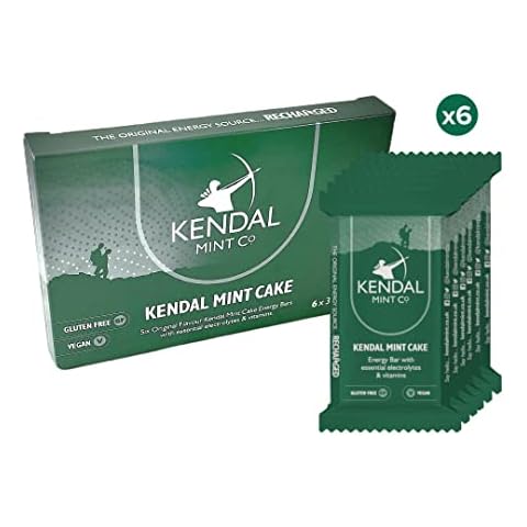 KMC Energy Bars Pocket-sized, Original Flavour, Kendal Mint Cake Recharged, Vegan, Gluten Free with essential Electrolytes & Vitamins35g (Original, Pack of 6) Cover
