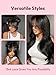 Beauty Forever 13x4 Pre Everything Lace Frontal Glueless Wigs Human Hair Pre Plucked Pre Cut Black Fluffy Natural Loose Wave Curtain Bangs Wig Ready to Wear Wig for Women 150% Density 16 Inch