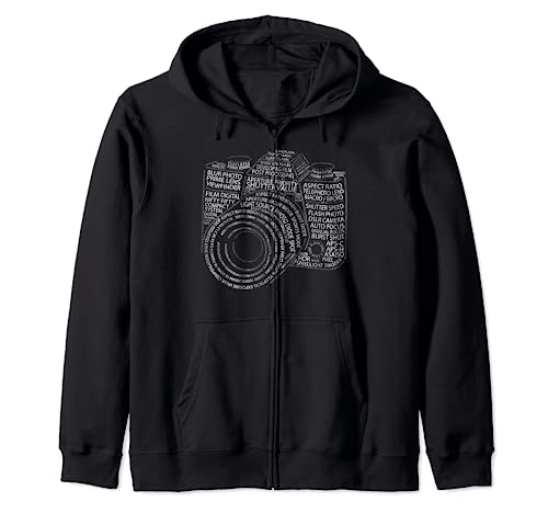 FUNNY TYPOGRAPHY WORD CLOUD designs. Sudadera con Capucha para Aficionados de la Fotografía. Pequeño, Negro, Unisex-Adulto